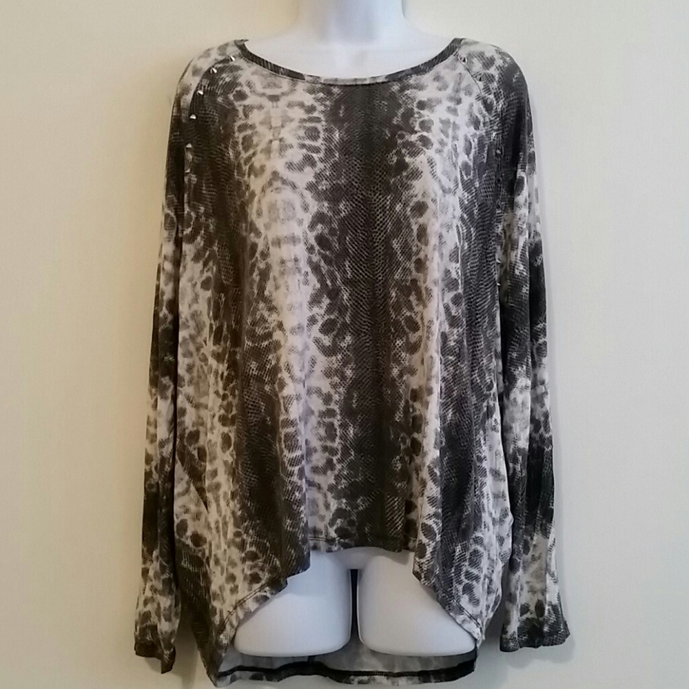 Michael Kors Snakeskin Studded Top